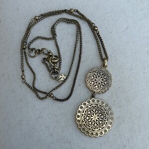 Lucky Brand Filigree Double Pendant necklace